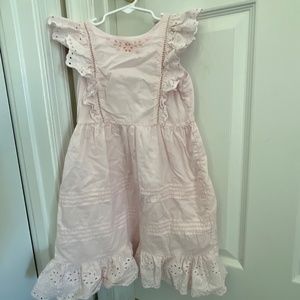Janie and Jack Pink Eyelet Lace Trim Dress